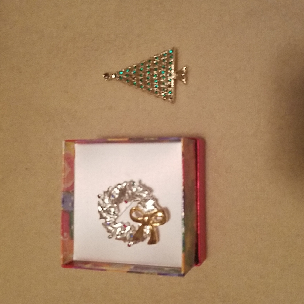 Two Christmas brooches NWOT